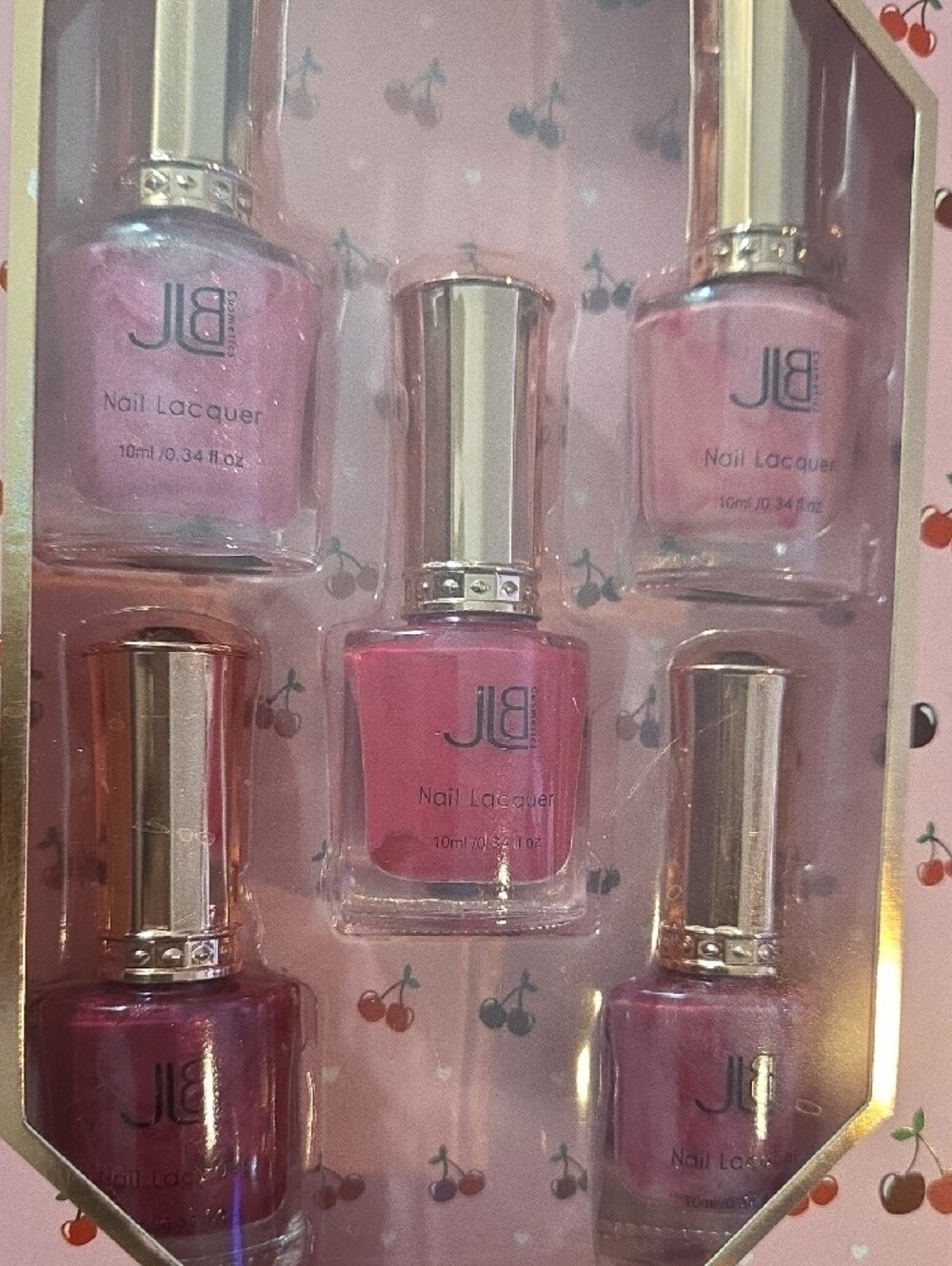 JBL Pink Nail Lacquer 5-Piece Gift Set - Light to Deep Pink Shades - Picture 3 of 3